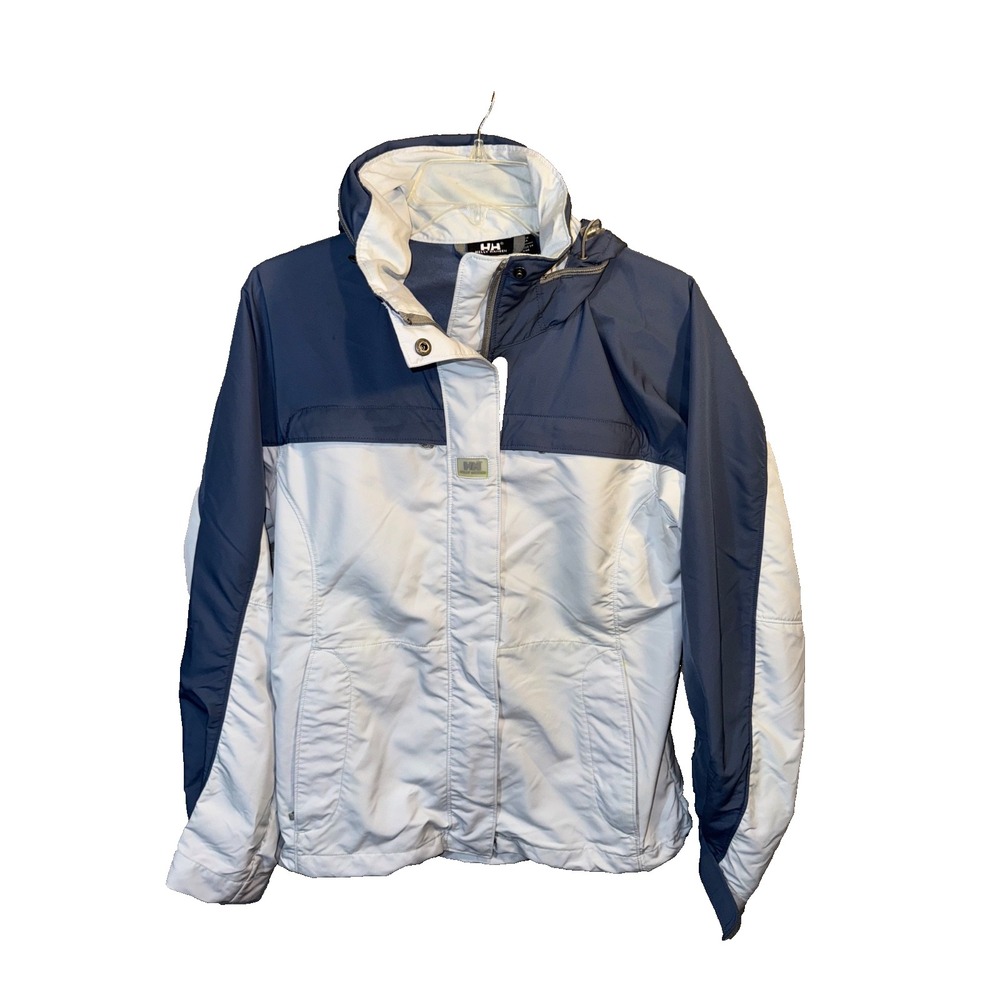 Helly Hansen Ski Jacket women PS  small Polyurethane Coated blue hooded full zip
